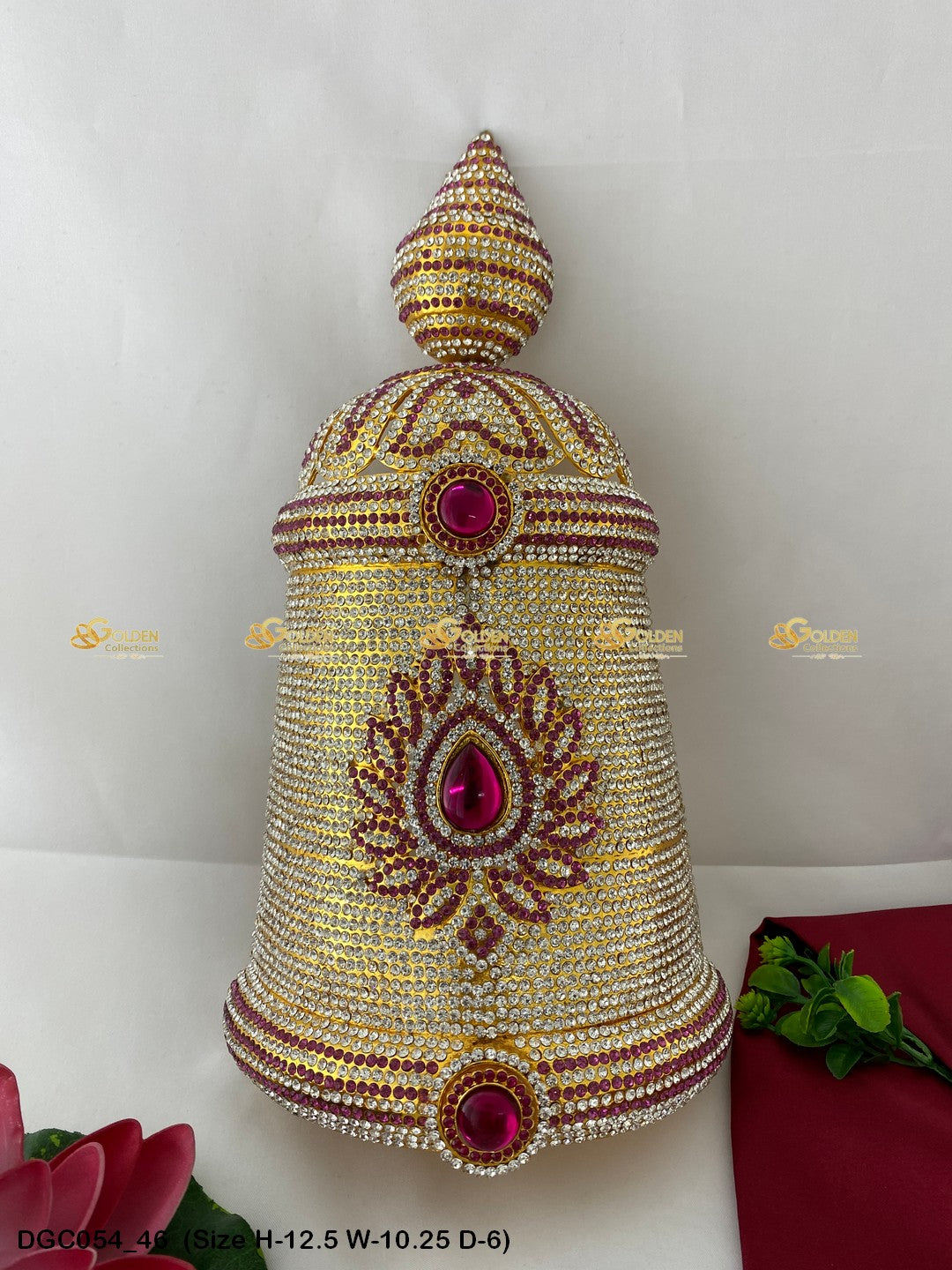 Exquisite God Goddess Crown Goldencollections Size: 12.5 X 10.5 X 6, Color: Pink, Style: Half Round Image 46