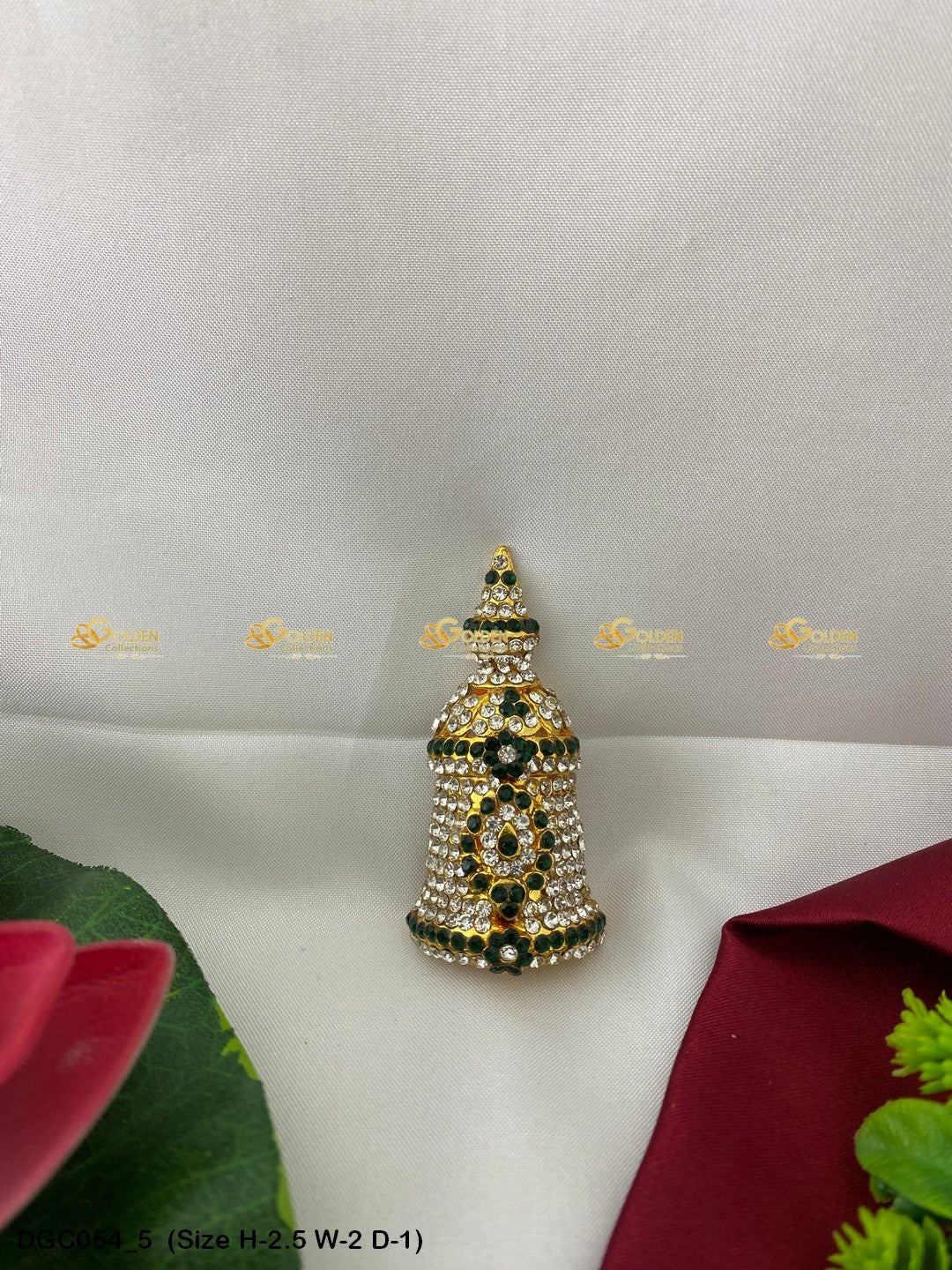 Exquisite God Goddess Crown Goldencollections Size: 2.5 X 2 X 1, Color: Green, Style: Half Round Image 5