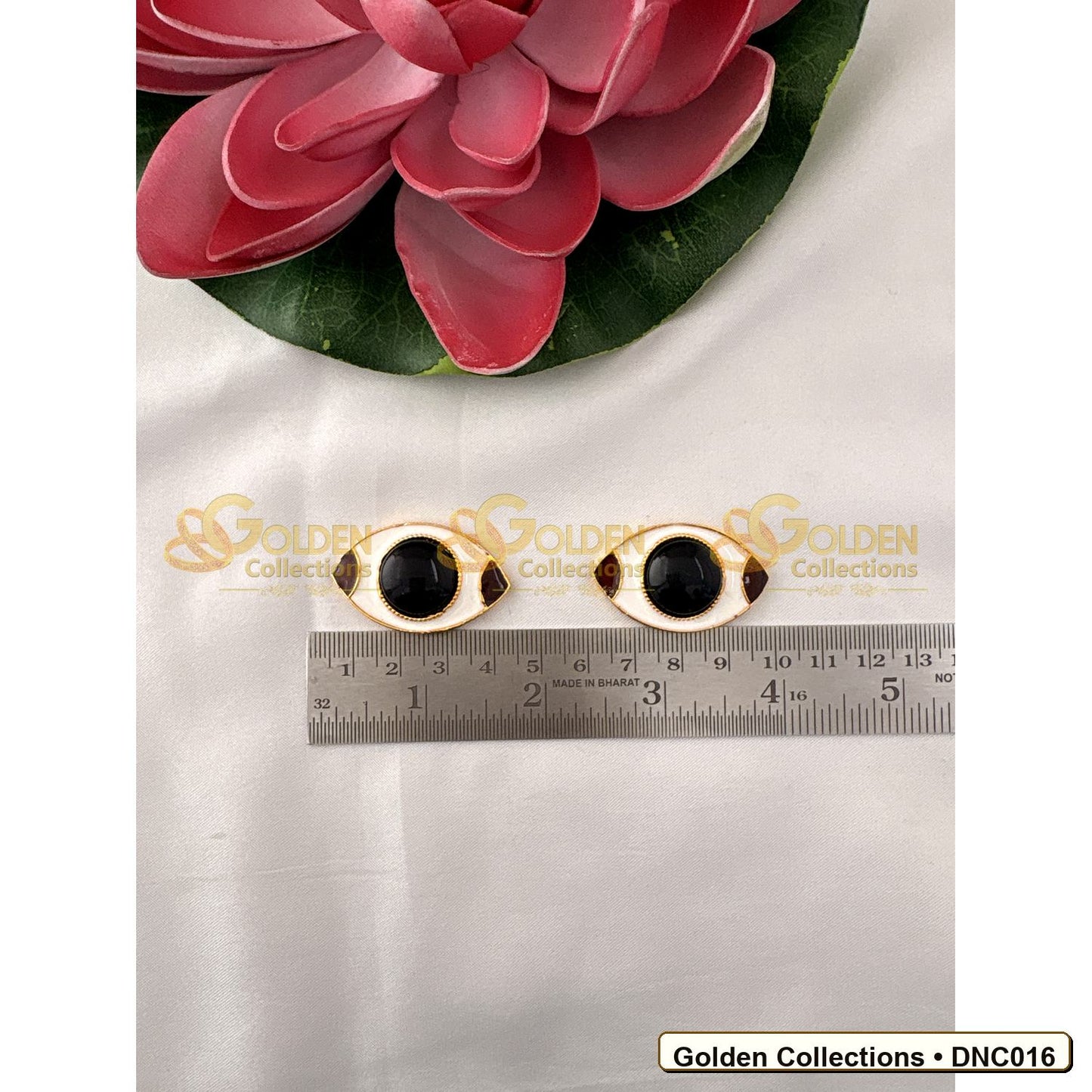 Front view of Gold-Tone Deity Eyes for God Idols 1.5 x 1 inches DNC016 from Golden Collections