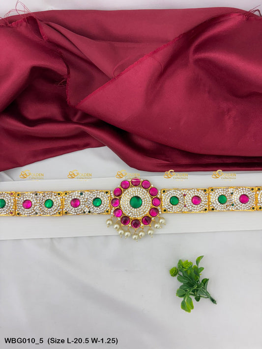 Deity Vaddanam Waist Belt with Stone Work WBG-010 Waist Belts deity alankaram image 3