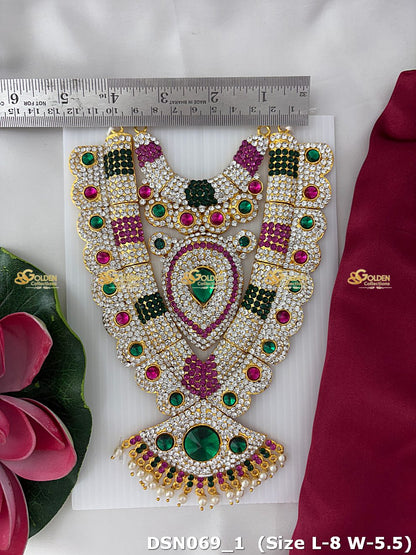 goddess lakshmi jewellery set amman short haram dsn 069_2