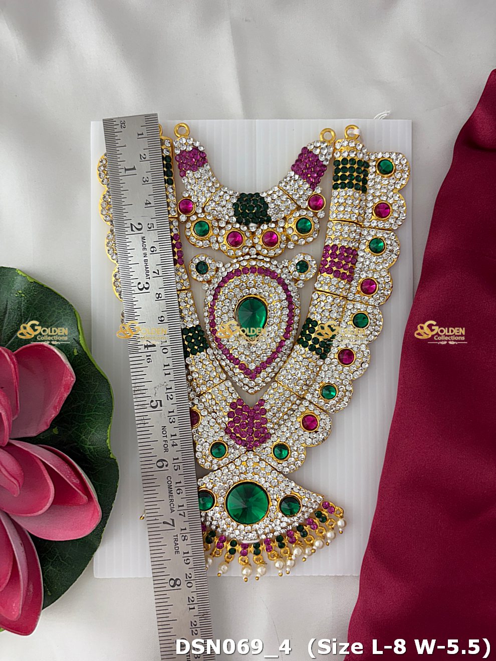 goddess lakshmi jewellery set amman short haram dsn 069_3