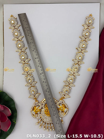 Lakshmi / Amman White 1 Step Long Haram DLN033 deity long haram image 2
