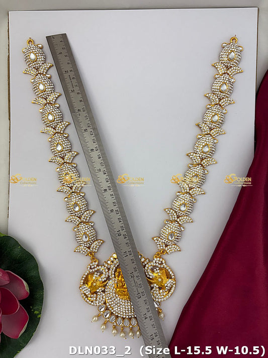 Lakshmi / Amman White 1 Step Long Haram DLN033 deity long haram image 2