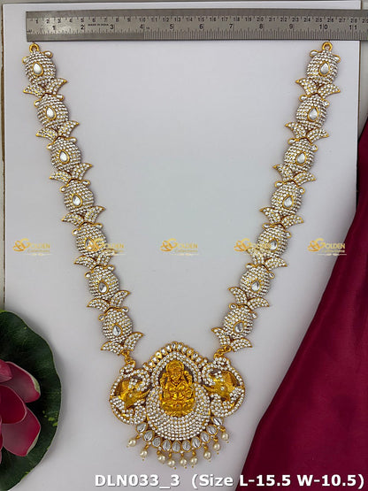Lakshmi / Amman White 1 Step Long Haram DLN033 deity long haram image 3