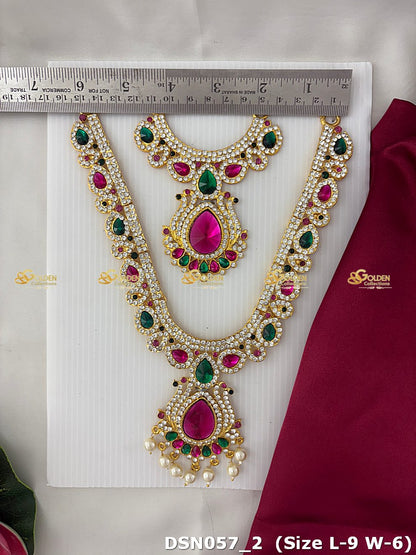 goddess lakshmi short necklace temple jewellery dsn 057_2