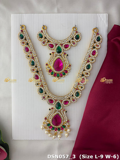 goddess lakshmi short necklace temple jewellery dsn 057_1