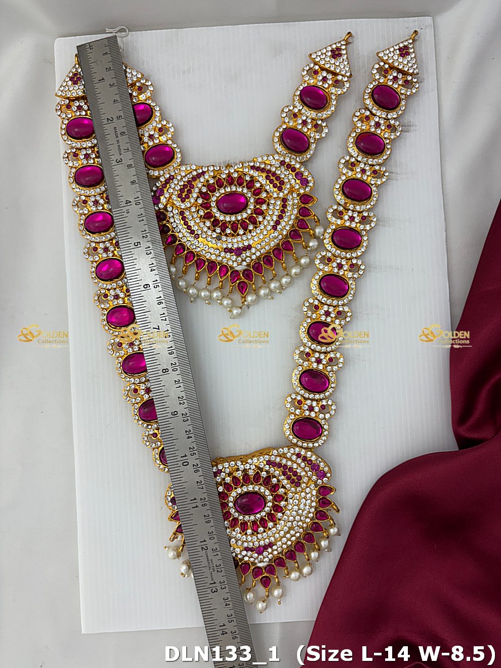 Deity Pink 2 Step Long Haram Set DLN133 deity long haram image 2