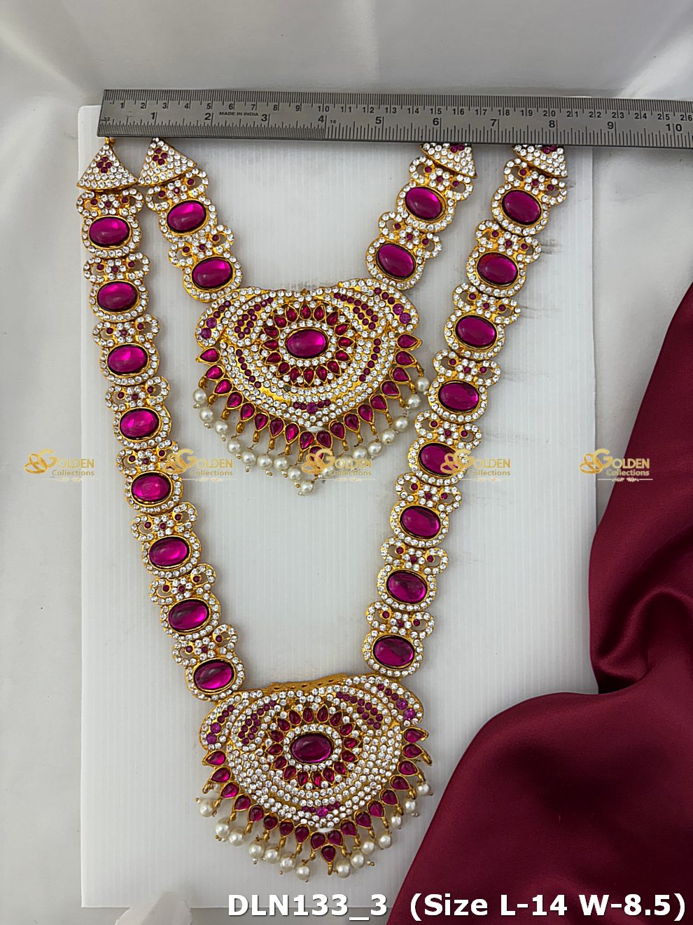 Deity Pink 2 Step Long Haram Set DLN133 deity long haram image 3
