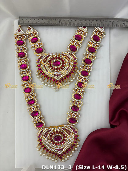 Deity Pink 2 Step Long Haram Set DLN133 deity long haram image 3