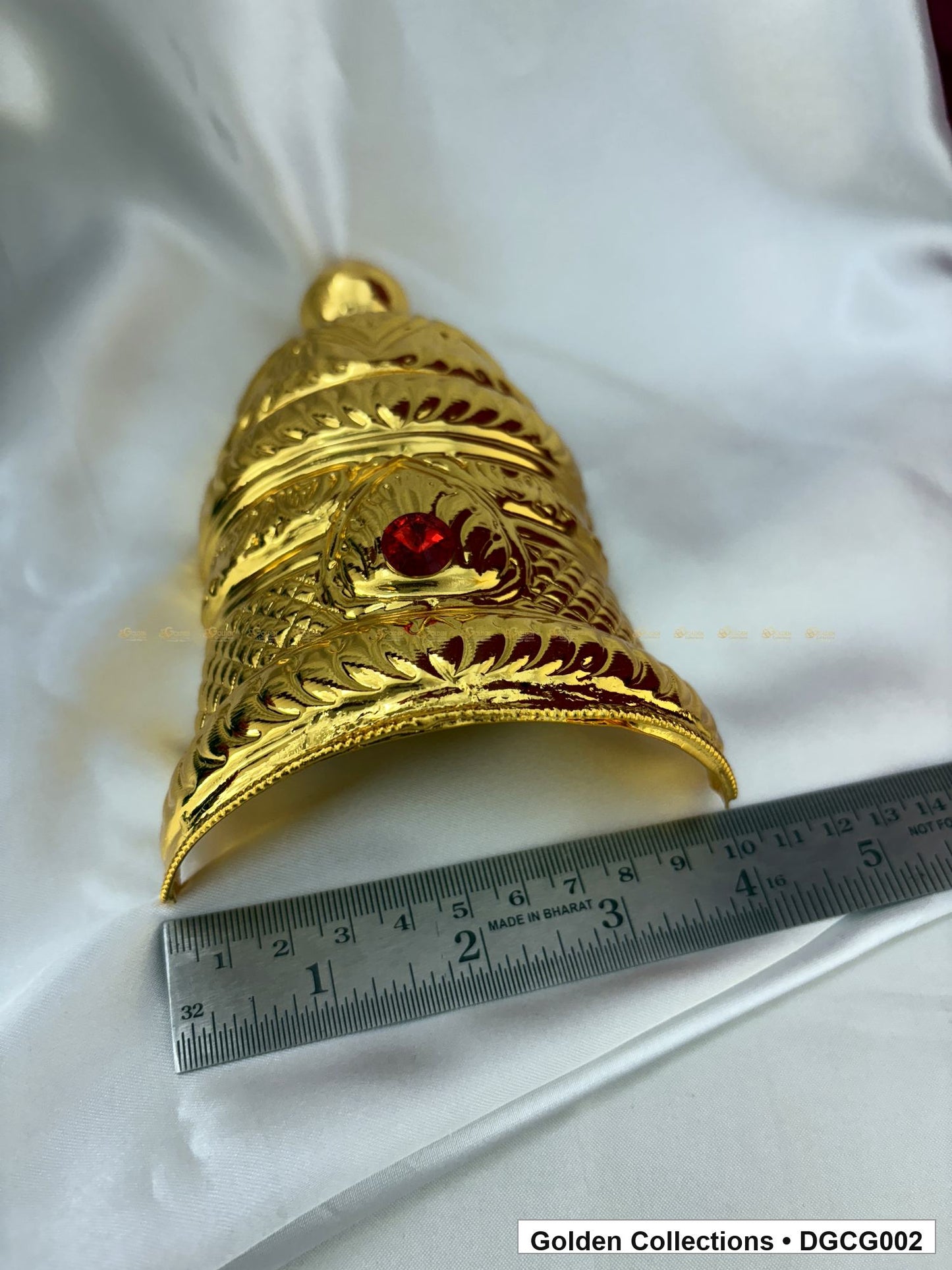 Close-up detail of Gold Plated Deity Crown for God and Goddess Idols from Golden Collections