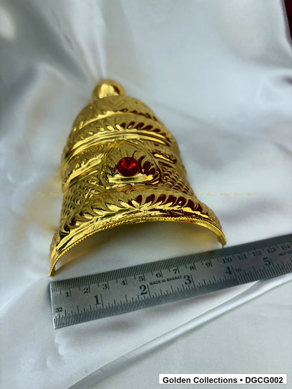 Close-up detail of Gold Plated Deity Crown for God and Goddess Idols from Golden Collections