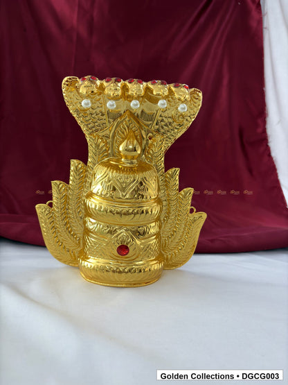 Front view of Gold Plated Deity Crown for God and Goddess Idols from Golden Collections