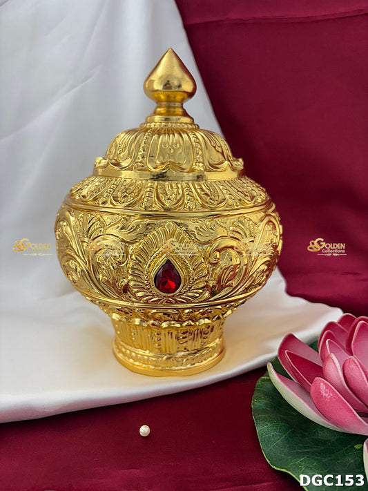Deity Gundu Full Round Gold Plated Crown DGC153 deity crown image 1