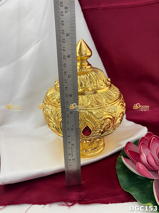 Deity Gundu Full Round Gold Plated Crown DGC153 deity crown image 2
