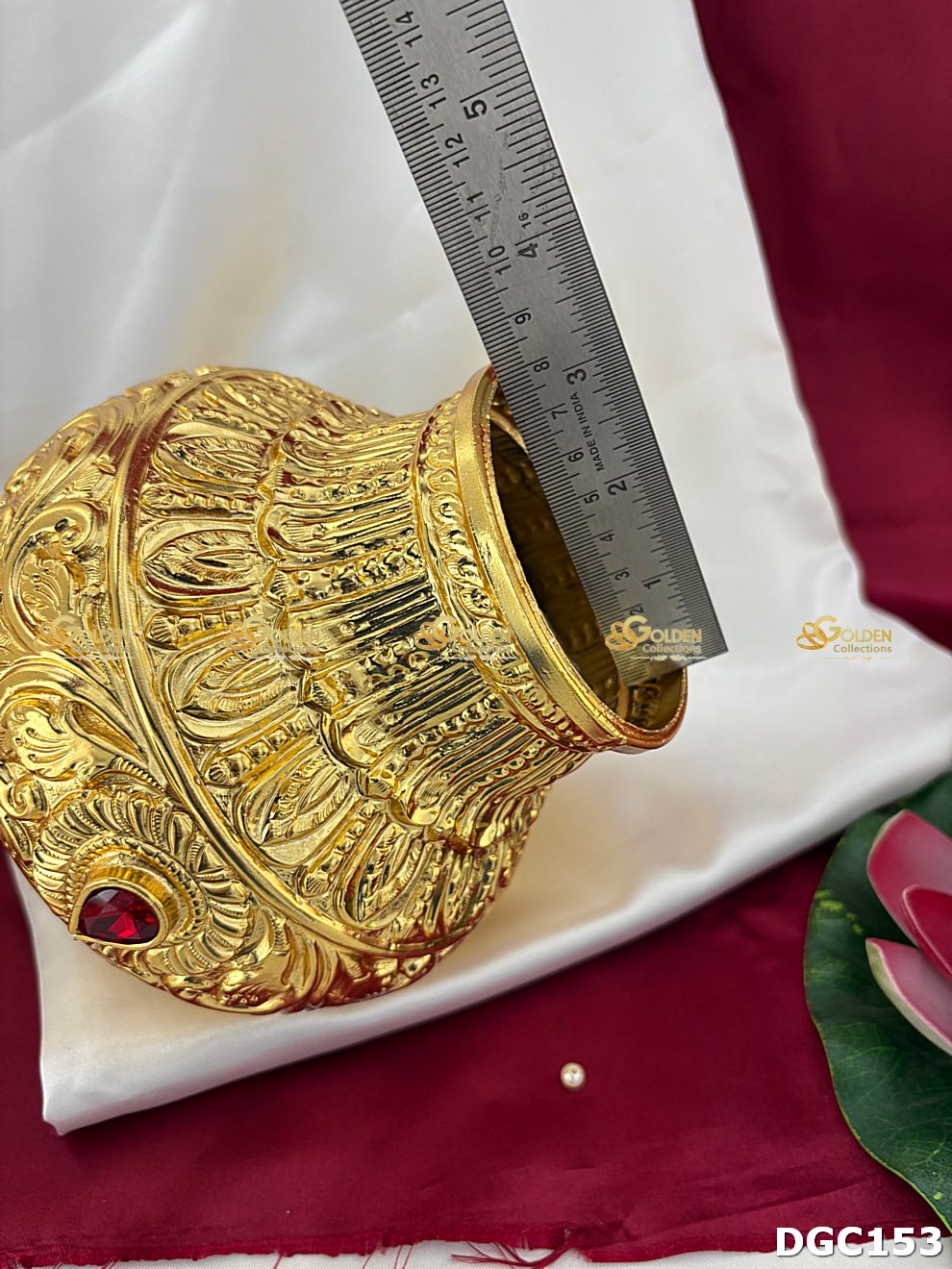 Deity Gundu Full Round Gold Plated Crown DGC153 deity crown image 3