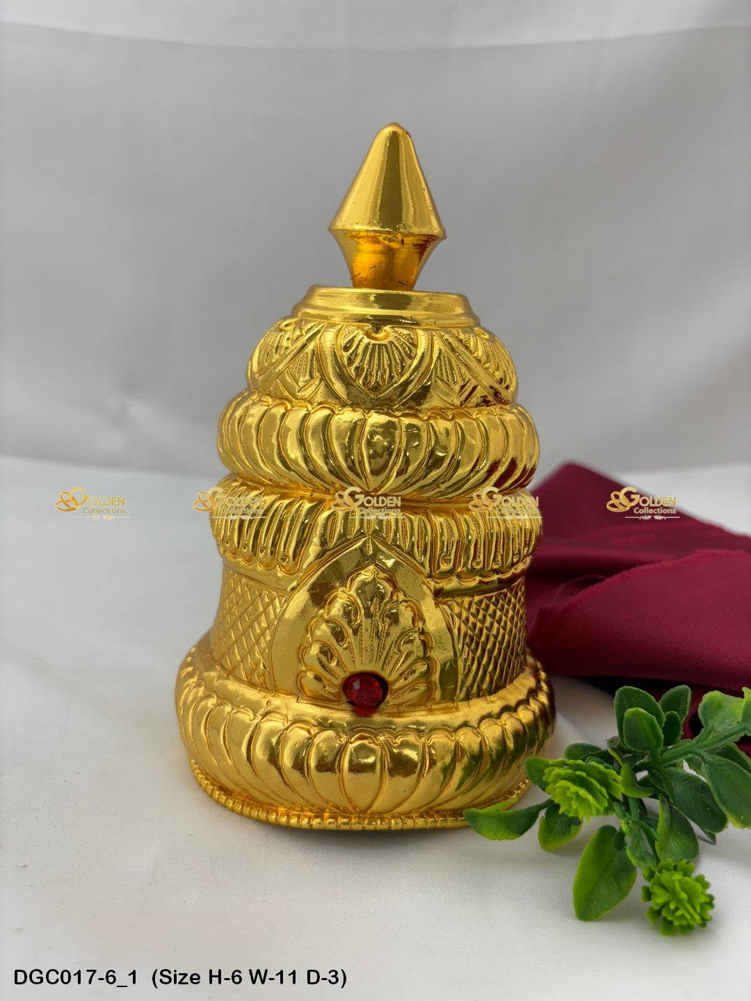 Deity Round Gold Plated Crown DGC017 deity crown image 25