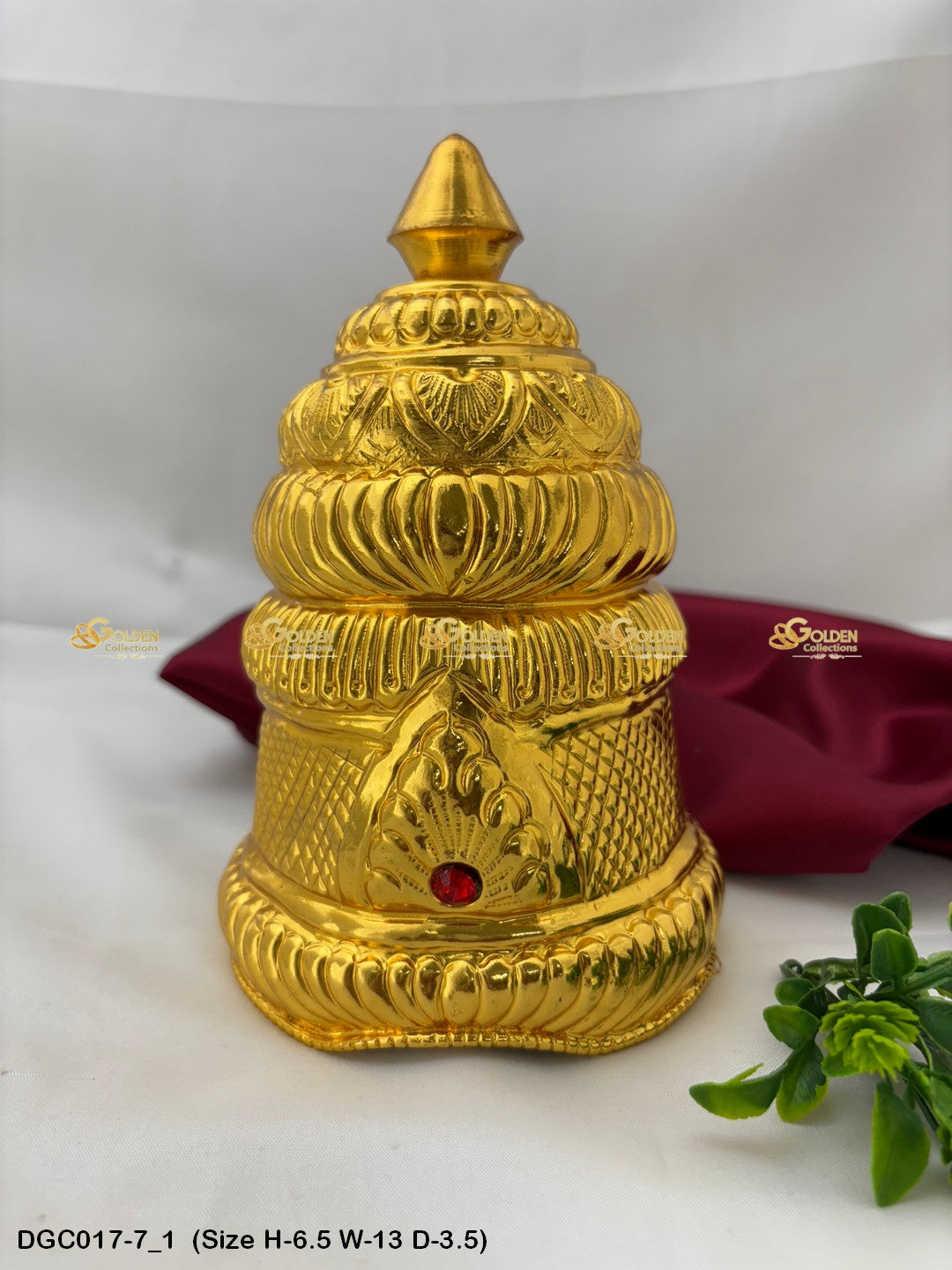 Deity Round Gold Plated Crown DGC017 deity crown image 29
