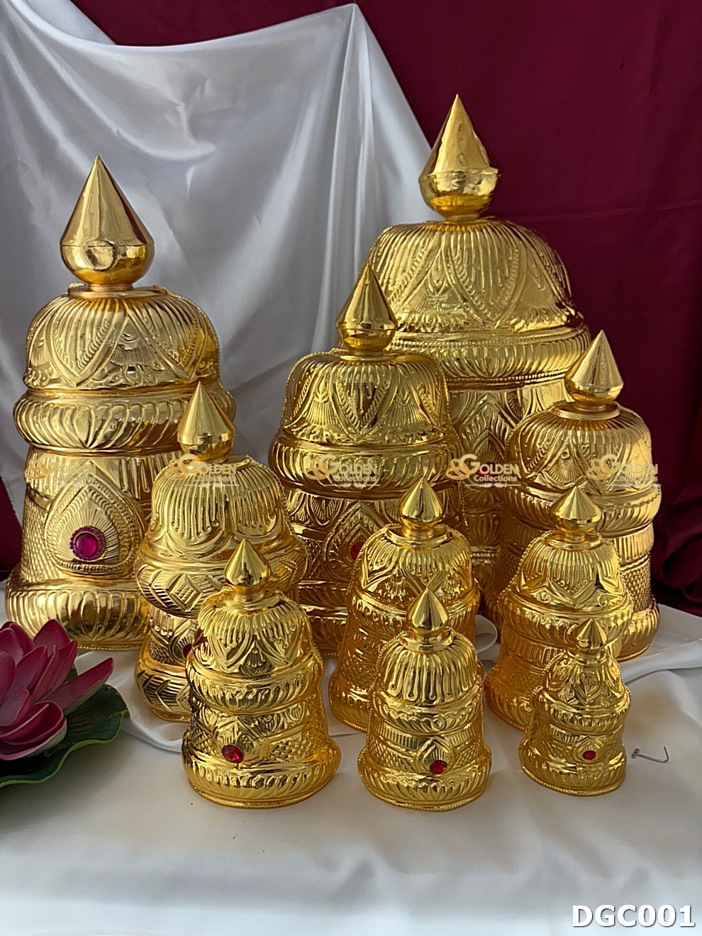 Gold Plated God Goddess Half Crown Mukut | Temple Alankaram | small medium big size crowns GoldenCollections