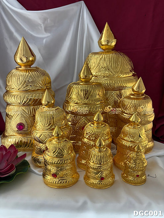 Gold Plated God Goddess Half Crown Mukut | Temple Alankaram | small medium big size crowns GoldenCollections