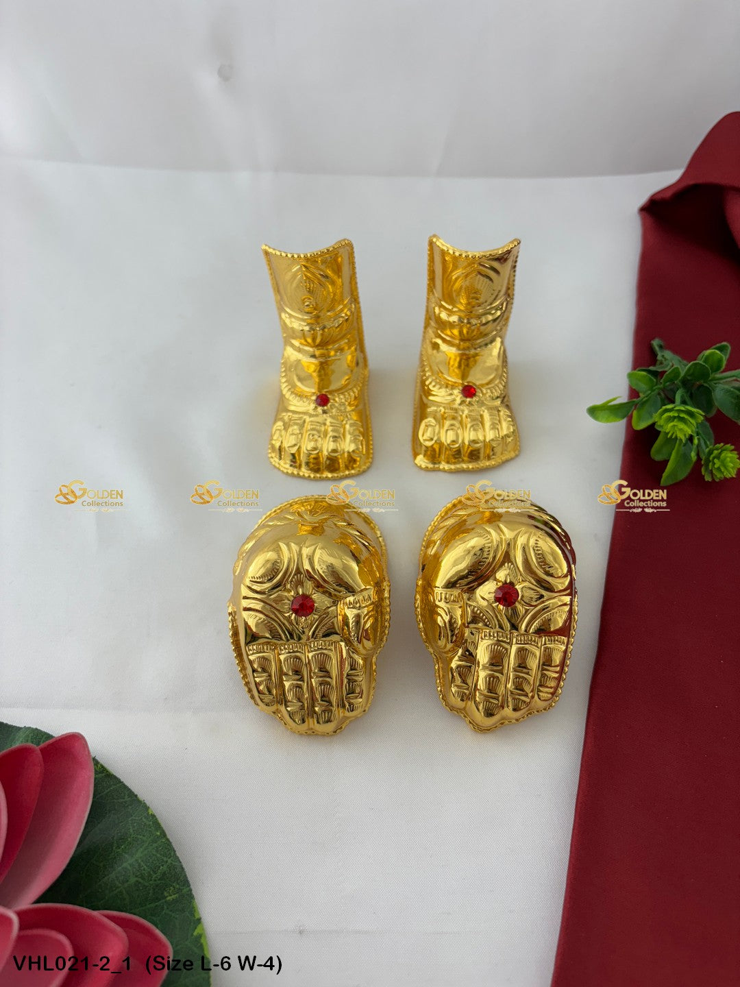 Gold Plated Hastham and Padam VHL021 deity hastham padam for idol alankaram image 8