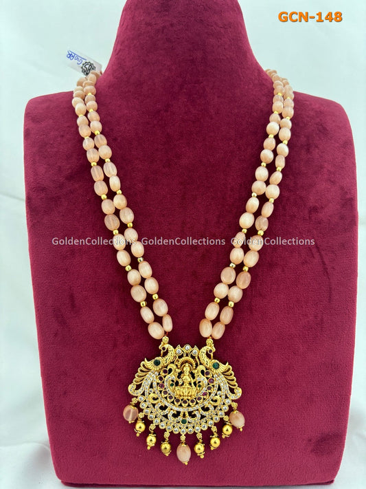 Gold Plated Pearl Necklace : Beaded Fashion Golden Collections 