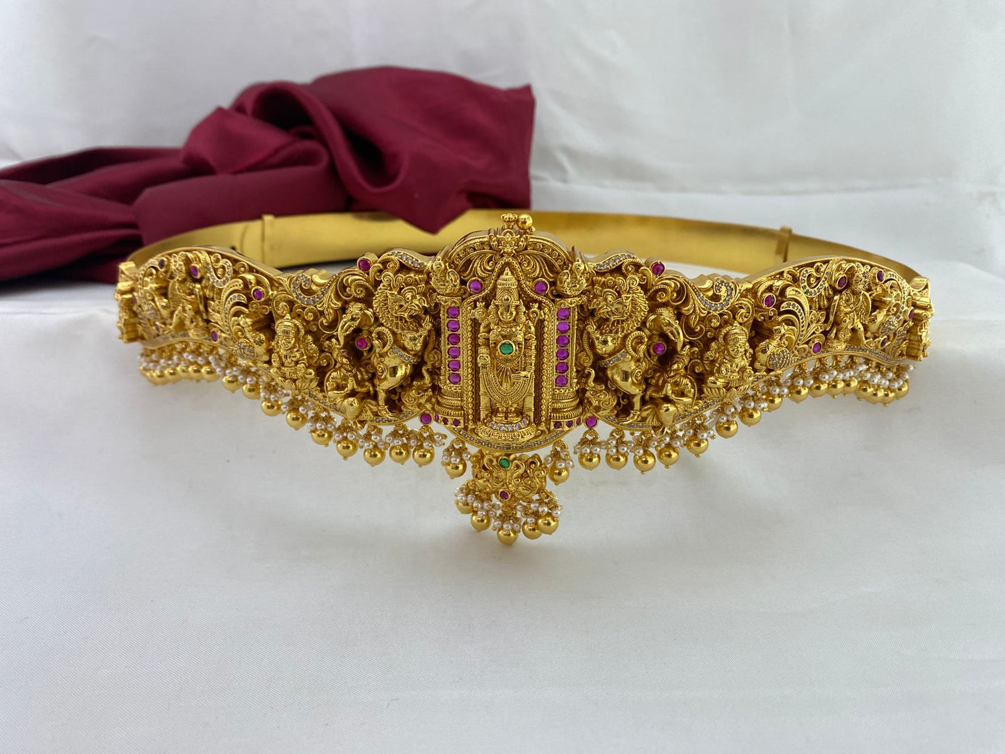 Gold Plated Silver Oddiyanam/Vaddanam Elegant Bridal Silver Hip