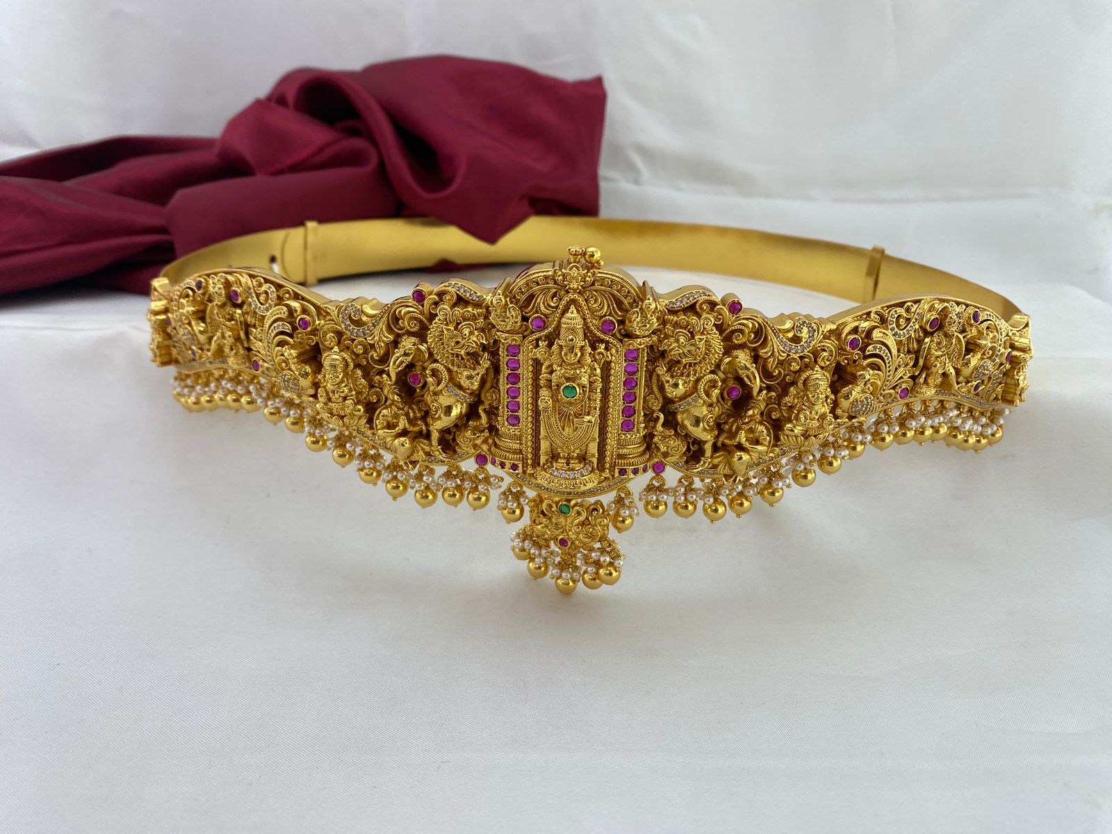 Gold Plated Silver Oddiyanam/Vaddanam Elegant Bridal Silver Hip
