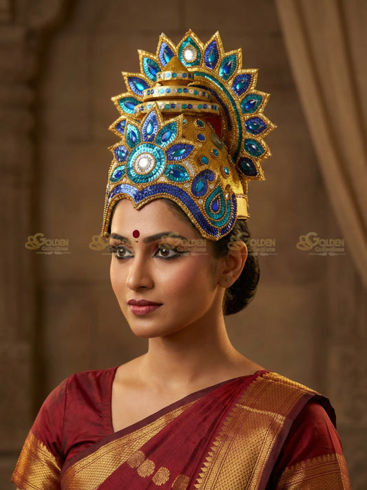 Peacock Bharatanatyam Drama Crown BDC7 drama dance crown image 2