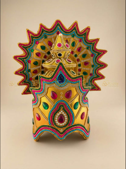 Bharatanatyam Temple Style Drama Crown BDC-025 for Bharatanatyam and Kuchipudi dance