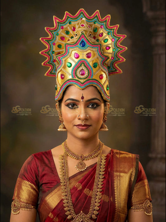Temple Style Bharatanatyam Drama Crown BDC25 drama dance crown image 2