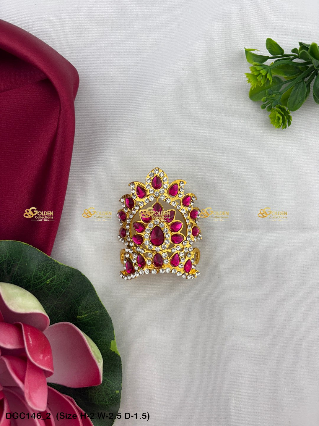 Goddess Half Round Stone Crown DGC146 deity crown image 1