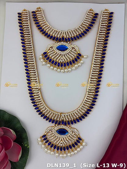 Deity Blue with White 2 Step Long Haram DLN135 deity long haram image 1