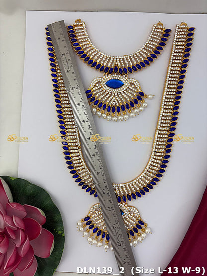 Deity Blue with White 2 Step Long Haram DLN135 deity long haram image 2
