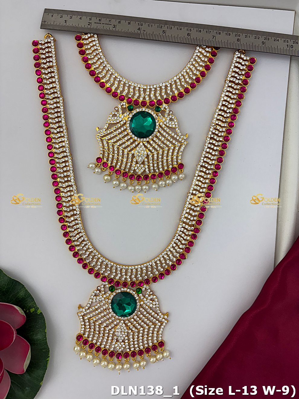 Lakshmi / Amman 2 Step Long Haram Set DLN138 deity long haram image 2