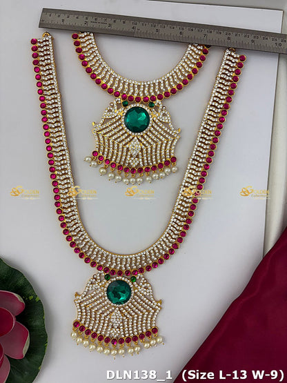 Lakshmi / Amman 2 Step Long Haram Set DLN138 deity long haram image 2