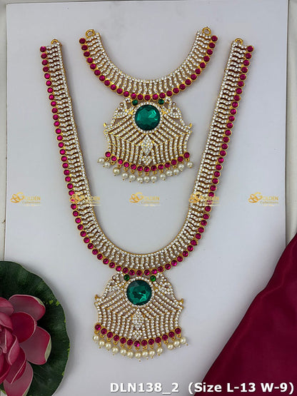 Lakshmi / Amman 2 Step Long Haram Set DLN138 deity long haram image 1