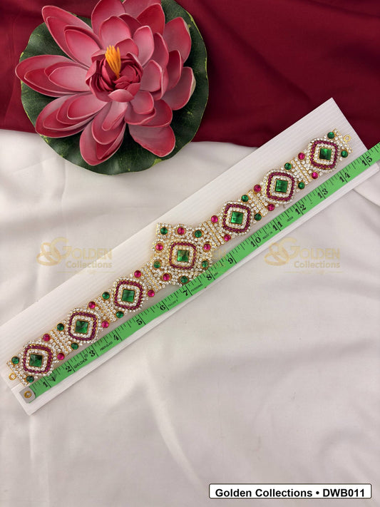 Measurement and scale view of Grand Deity Waist Belt Vaddanam for Idols for fit checking