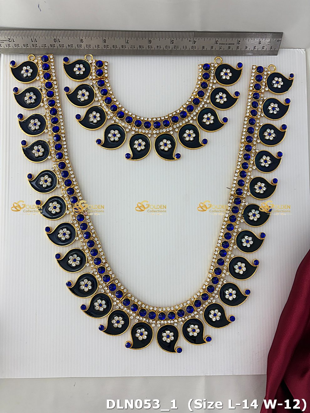 Deity Blue with White 2 Step Long Haram DLN053 deity long haram image 2