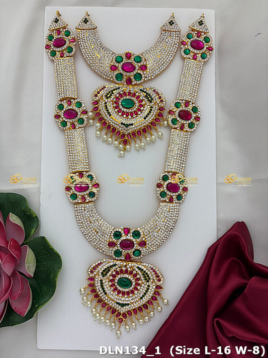 Hindu God Jewellery Amman Stone Necklace For Deity Dln 140_1