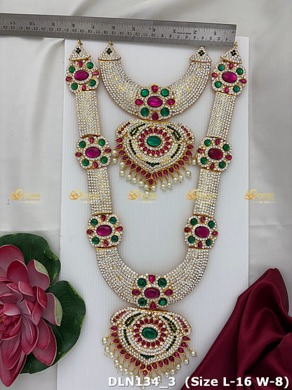 Hindu God Jewellery Amman Stone Necklace For Deity Dln 140_3