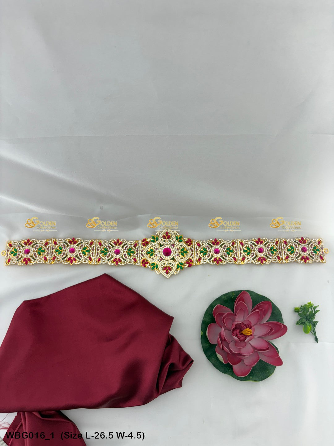 Hip Belt For Goddess Idol Goldencollections Size: 26.5 x 4.5, Color: Multi, Style: Stone Waist Belt Image 1