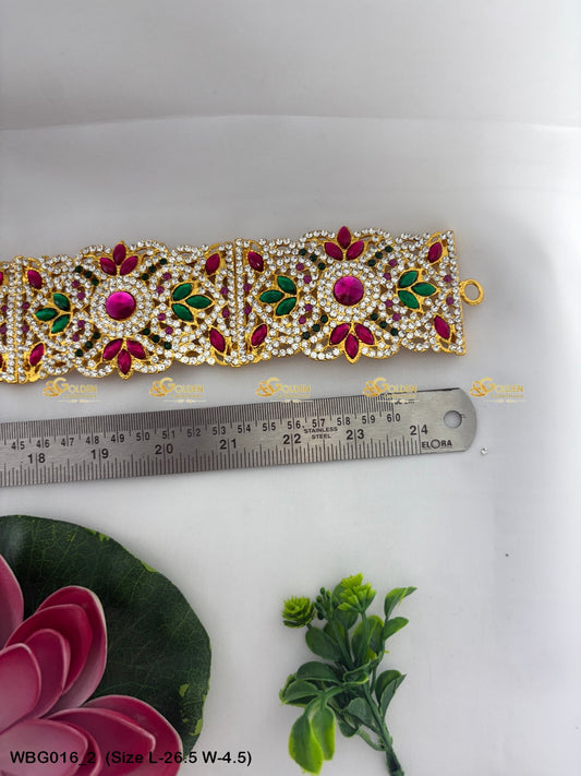 Hip Belt For Goddess Idol Goldencollections Size: 26.5 x 4.5, Color: Multi, Style: Stone Waist Belt Image 2