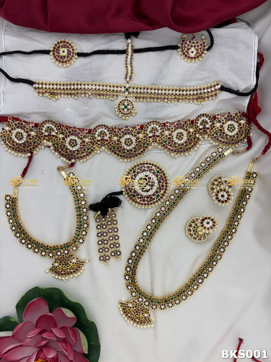 Kemp Bharatanatyam Dance Jewellery Set | Arangetram Temple Set Online