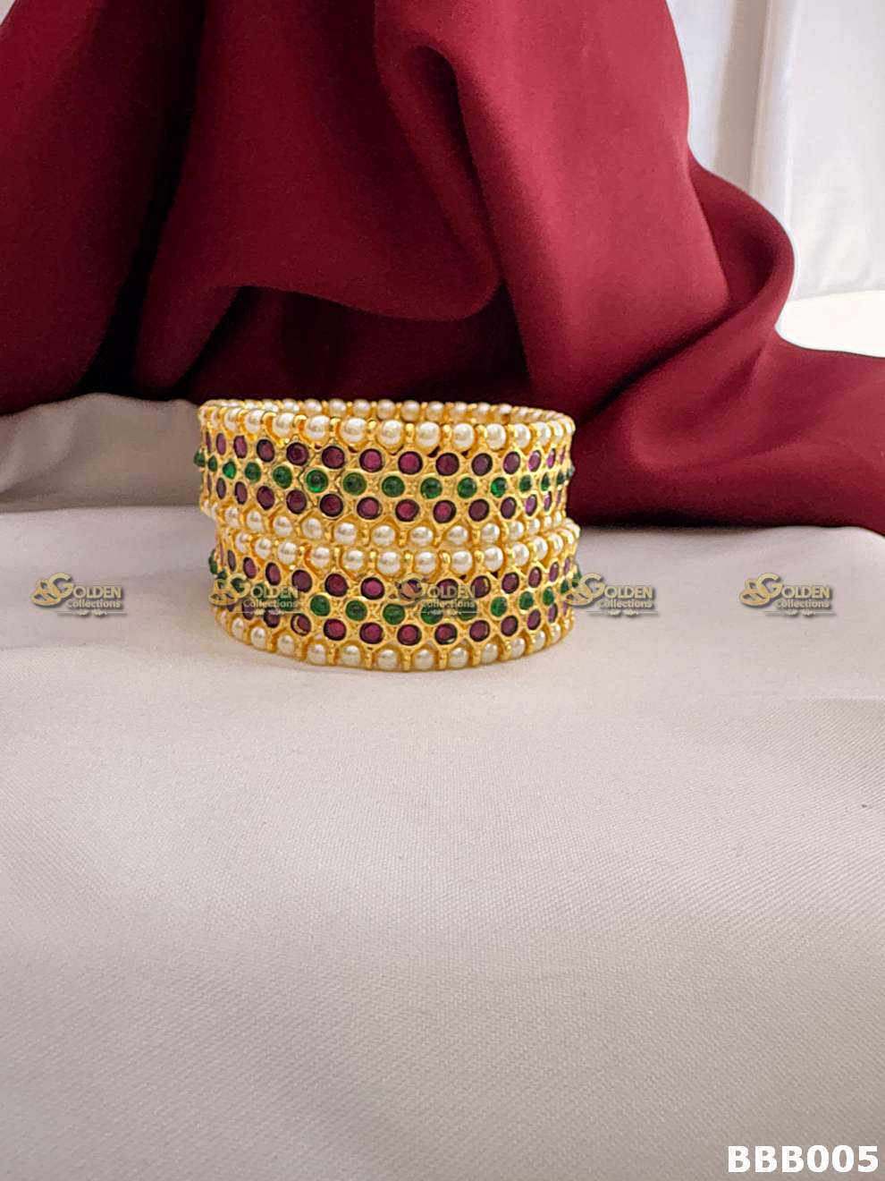 Bridal kemp bangles red green stones
Classical dance jewelry bangles 