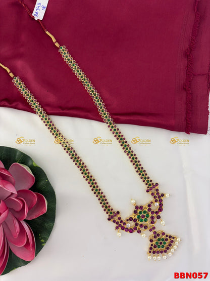 Kemp Bharatanatyam Long Haram Temple Jewellery