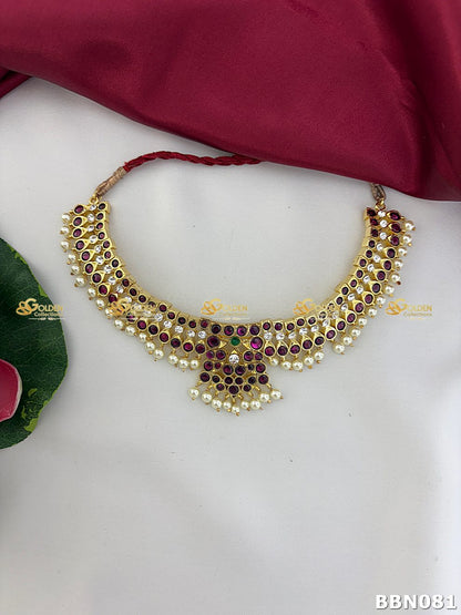 Kemp Bharatanatyam Short Necklace | Temple Dance Jewellery