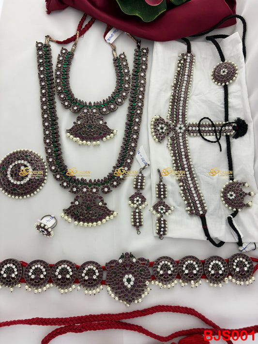 kemp black bharatanatyam jewellery set Goldencollections
