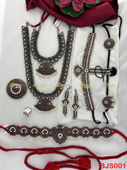 Kemp Black Bharatanatyam Jewellery Set | Arangetram & Kuchipudi Goldencollections