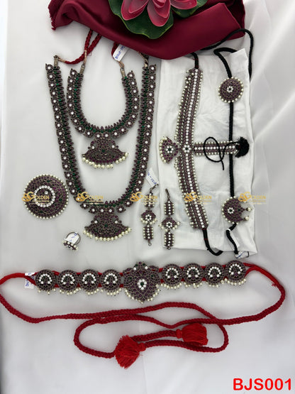 Kemp Black Bharatanatyam Jewellery Set | Wholesale Temple Jewellery | Goldencollections